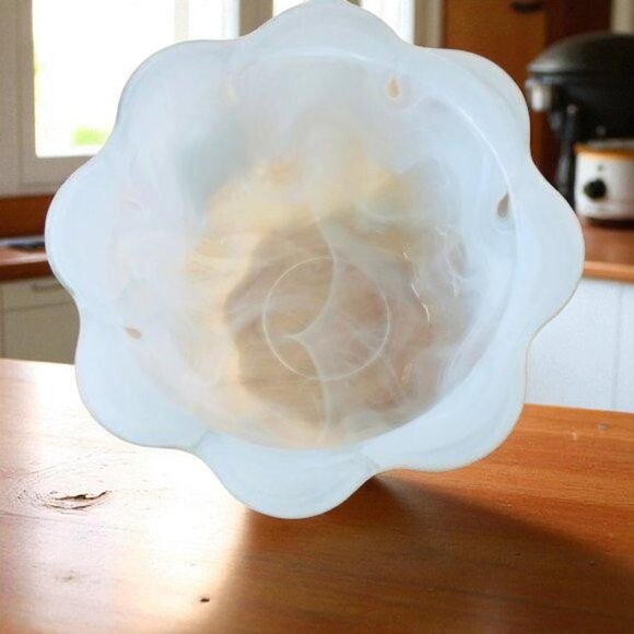 Marble Swirl Frosted Glass Bowl Dish - Picture 3 of 4